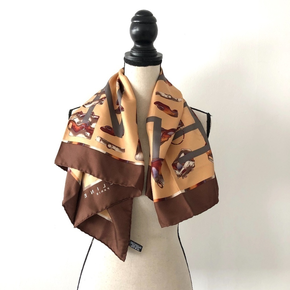 Celine Shoe Bag Print Silk Scarf
